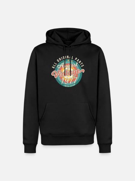 August 1977 Geschenkidee - Männer Premium Bio Hoodie - Schwarz