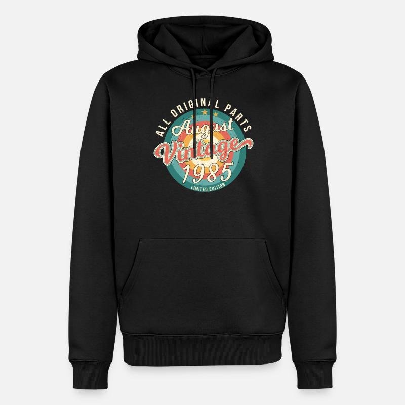 Né en août 1985 - Sweat à capuche Premium bio Homme - noir