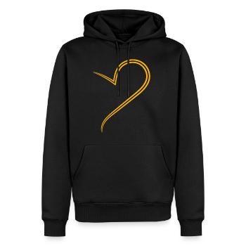 Simpeles Halbes Gelbes Herz - Männer Premium Bio Hoodie - Schwarz - Vorne - Nico (187cm)