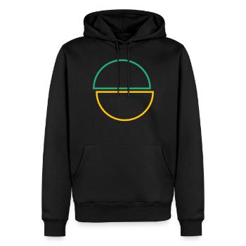 Halbe Kreise Grün Und Gelbes Design - Männer Premium Bio Hoodie - Schwarz - Vorne - Nico (187cm)
