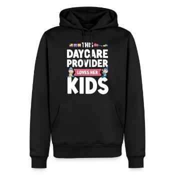 Fournisseur de services de garde d’enfants Enseignant - Sweat à capuche Premium bio Homme - noir - Devant - Nico (187cm)