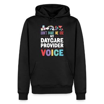 Fournisseur de services de garde d’enfants Enseignant - Sweat à capuche Premium bio Homme - noir - Devant - Nico (187cm)