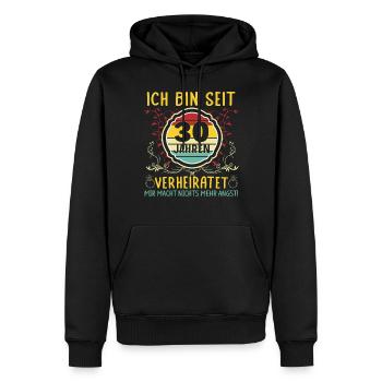 Perlenhochzeit 30 Jahre Verheiratet Hochzeitstag - Männer Premium Bio Hoodie - Schwarz - Vorne - Nico (187cm)