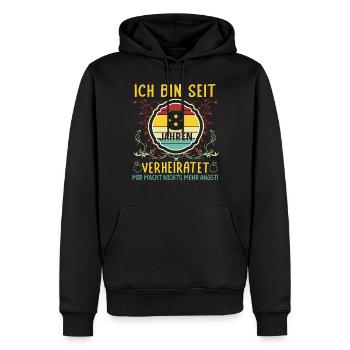 Blecherne Hochzeit 8 Jahre Verheiratet - Männer Premium Bio Hoodie - Schwarz - Vorne - Nico (187cm)