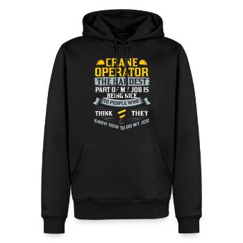 Formation de grutier Ouvrier de la construction Tour de grue - Sweat à capuche Premium bio Homme - noir - Devant - Nico (187cm)
