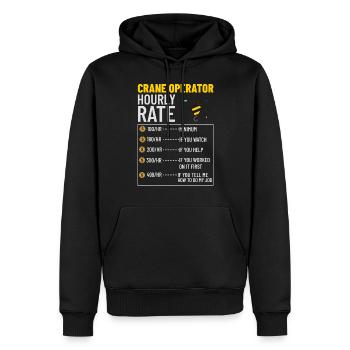 Formation de grutier Ouvrier de la construction Tour de grue - Sweat à capuche Premium bio Homme - noir - Devant - Nico (187cm)