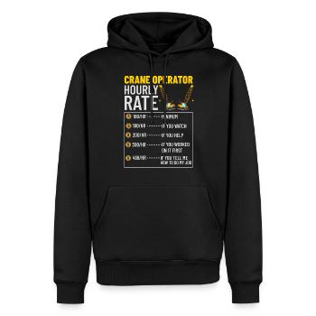 Formation de grutier Ouvrier de la construction Tour de grue - Sweat à capuche Premium bio Homme - noir - Devant - Nico (187cm)