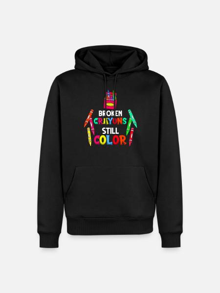 Crayon Box Colored Pencil Wax Case Wax Crayon - Men’s Premium Organic Hoodie - black