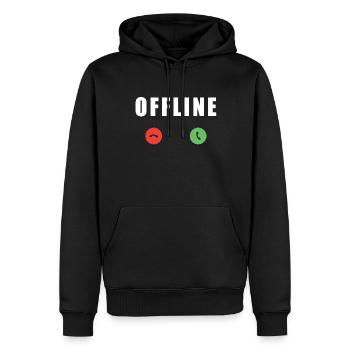 Offline Kein Empfang Signal Internet Verbindung - Männer Premium Bio Hoodie - Schwarz - Vorne - Nico (187cm)
