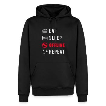 Offline Kein Empfang Signal Internet Verbindung - Männer Premium Bio Hoodie - Schwarz - Vorne - Nico (187cm)