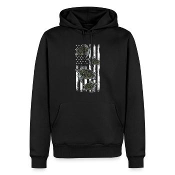 Tortues de mer Tortues Drapeau américain - Sweat à capuche Premium bio Homme - noir - Devant - Nico (187cm)
