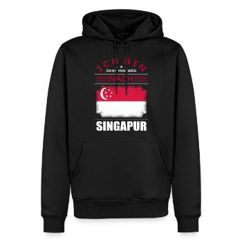 Ich Bin Dann Mal Weg Nach Singapur Fahne Urlaub - Männer Premium Bio Hoodie - Schwarz - Vorne - Nico (187cm)