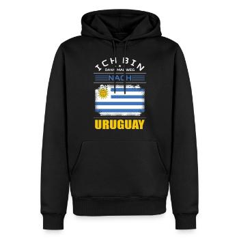 Ich Bin Dann Mal Weg Nach Uruguay Fahne Urlaub - Männer Premium Bio Hoodie - Schwarz - Vorne - Nico (187cm)