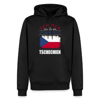 Ich Bin Dann Mal Weg Nach Tschechien Fahne Urlaub - Männer Premium Bio Hoodie - Schwarz - Vorne - Nico (187cm)