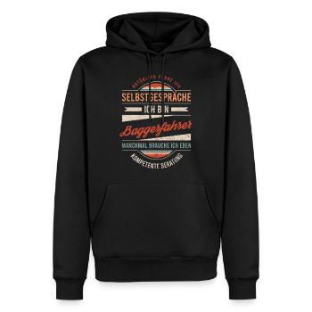 Baggerfahrer Arbeitskollege Kollege Geschenk Retro - Männer Premium Bio Hoodie - Schwarz - Vorne - Nico (187cm)
