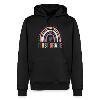 Les enseignants de première année retournent à l’école - Sweat à capuche Premium bio Homme - noir - Devant - Nico (187cm)