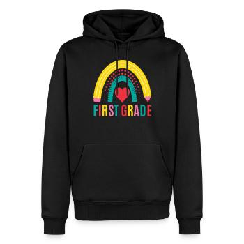 Les enseignants de première année retournent à l’école - Sweat à capuche Premium bio Homme - noir - Devant - Nico (187cm)