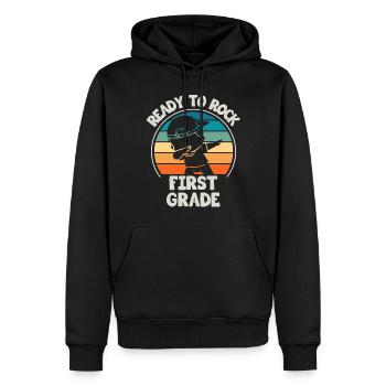 Les enseignants de première année retournent à l’école - Sweat à capuche Premium bio Homme - noir - Devant - Nico (187cm)