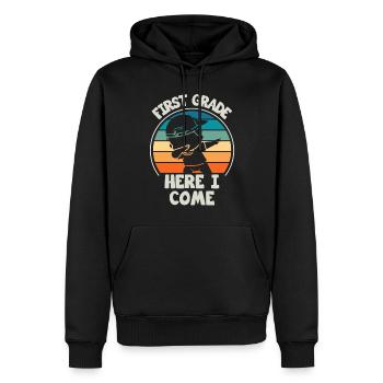 Les enseignants de première année retournent à l’école - Sweat à capuche Premium bio Homme - noir - Devant - Nico (187cm)