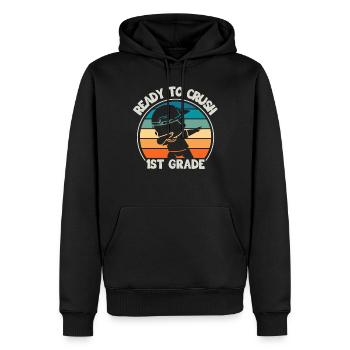 Les enseignants de première année retournent à l’école - Sweat à capuche Premium bio Homme - noir - Devant - Nico (187cm)