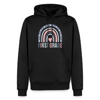 Les enseignants de première année retournent à l’école - Sweat à capuche Premium bio Homme - noir - Devant - Nico (187cm)