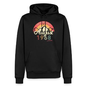 1968 August Retro - Men’s Premium Organic Hoodie - black - Front - Nico (187cm)