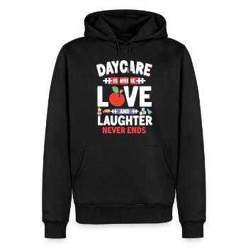 Fournisseur de services de garde d’enfants Enseignant - Sweat à capuche Premium bio Homme - noir - Devant - Nico (187cm)