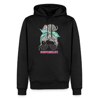 Fournisseur de services de garde d’enfants Enseignant - Sweat à capuche Premium bio Homme - noir - Devant - Nico (187cm)