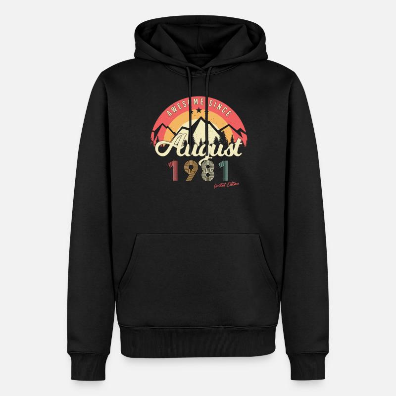 Août 1981 Édition limitée - Sweat à capuche Premium bio Homme - noir