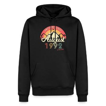 A l’âge de 30 août 1992 - Sweat à capuche Premium bio Homme - noir - Devant - Nico (187cm)