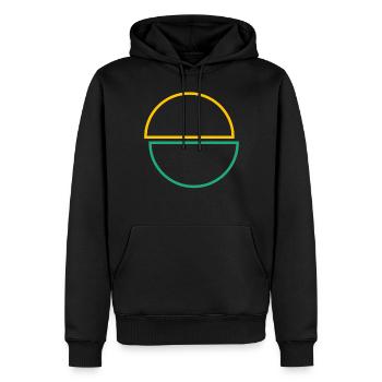Demi-cercles jaune et vert Design - Sweat à capuche Premium bio Homme - noir - Devant - Nico (187cm)