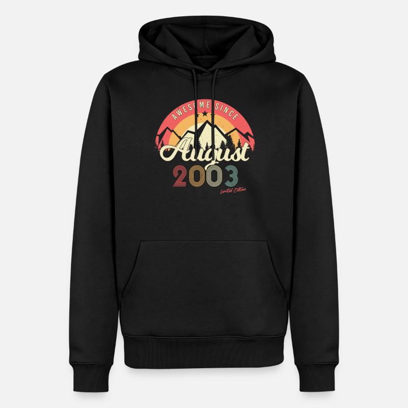 Salutations d’anniversaire août 2003 - Sweat à capuche Premium bio Homme - noir