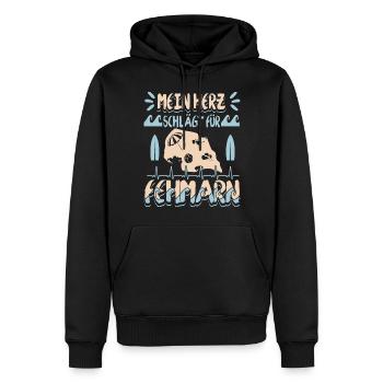 Mein Herz Schlägt Für Fehmarn Ostsee Ostseeinsel - Männer Premium Bio Hoodie - Schwarz - Vorne - Nico (187cm)