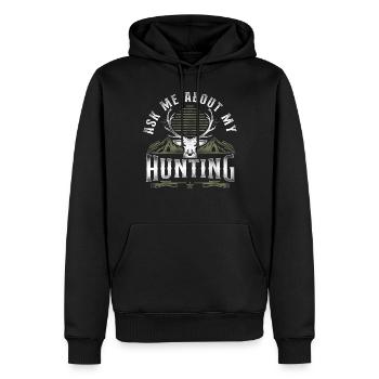 Cerf Chasse Cerf Chasseur Vintage - Sweat à capuche Premium bio Homme - noir - Devant - Nico (187cm)