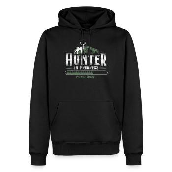 Buck Deer Hunting Hunter Vintage - Sweat à capuche Premium bio Homme - noir - Devant - Nico (187cm)