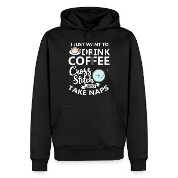Cross Stitch Pattern Cross Stitch Needles Embroidery Weaving - Men’s Premium Organic Hoodie - black - Front - Nico (187cm)