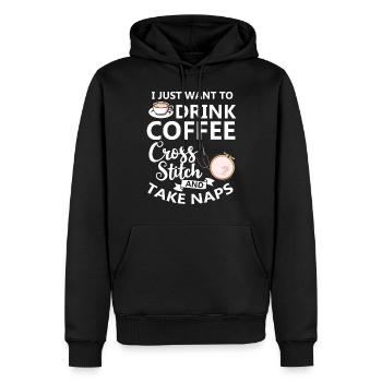 Cross Stitch Pattern Cross Stitch Needles Embroidery Weaving - Men’s Premium Organic Hoodie - black - Front - Nico (187cm)