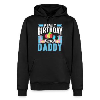 Erster Geburtstag Als Papi Papa Vater Party - Männer Premium Bio Hoodie - Schwarz - Vorne - Nico (187cm)