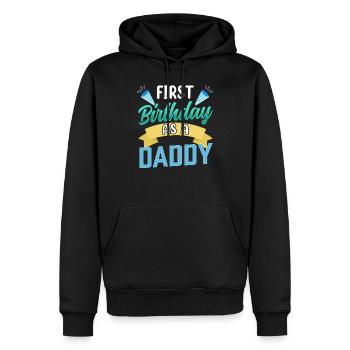 Erster Geburtstag Als Papi Vater Papa Party - Männer Premium Bio Hoodie - Schwarz - Vorne - Nico (187cm)