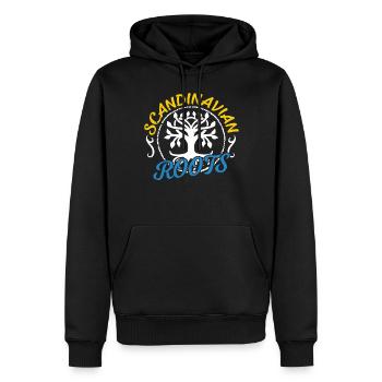 Skandinavische Wurzeln Schwedisch Skandinavien - Männer Premium Bio Hoodie - Schwarz - Vorne - Nico (187cm)