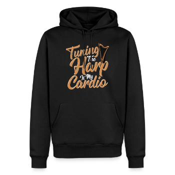 Concevoir un instrument de harpe pour un - Sweat à capuche Premium bio Homme - noir - Devant - Nico (187cm)
