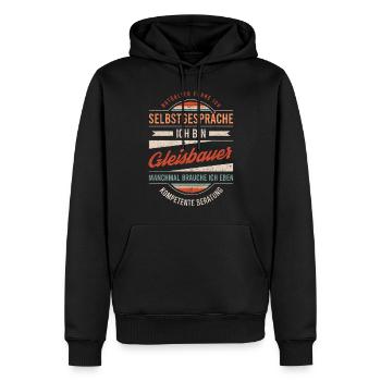 Gleisbauer Arbeitskollege Kollege Geschenk Retro - Männer Premium Bio Hoodie - Schwarz - Vorne - Nico (187cm)