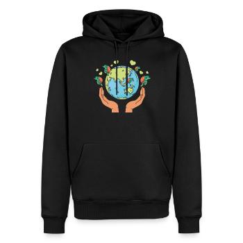 Erde Schildkrötenherzen Umwelt Erde Tag - Männer Premium Bio Hoodie - Schwarz - Vorne - Nico (187cm)