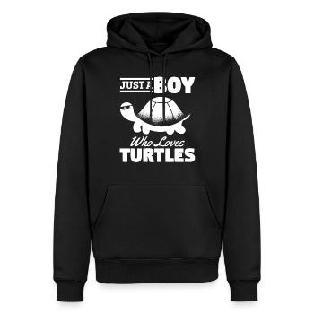 Turtle Lovers Sea Turtle - Un seul - Sweat à capuche Premium bio Homme - noir - Devant - Nico (187cm)
