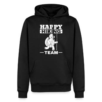 Outdoor Wandern Schildkröte Glückliches Wanderteam - Männer Premium Bio Hoodie - Schwarz - Vorne - Nico (187cm)