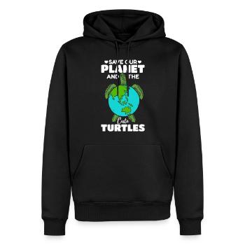 Journée des tortues de mer : Sauvez notre planète - Sweat à capuche Premium bio Homme - noir - Devant - Nico (187cm)