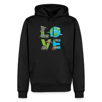 LOVE Tortues Jour de la Terre Tortue Environnement Économisez - Sweat à capuche Premium bio Homme - noir - Devant - Nico (187cm)