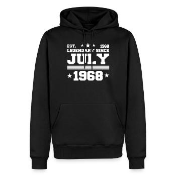 54ème anniversaire Juillet né 1968 Idée cadeau - Sweat à capuche Premium bio Homme - noir - Devant - Nico (187cm)