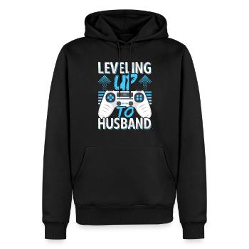 Fiancé fiancé marié futur mari - Sweat à capuche Premium bio Homme - noir - Devant - Nico (187cm)