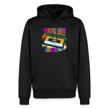 best of 1989 cassette 80s 33e anniversaire - Sweat à capuche Premium bio Homme - noir - Devant - Nico (187cm)